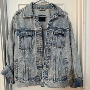 Denim Jacket with Button Closure